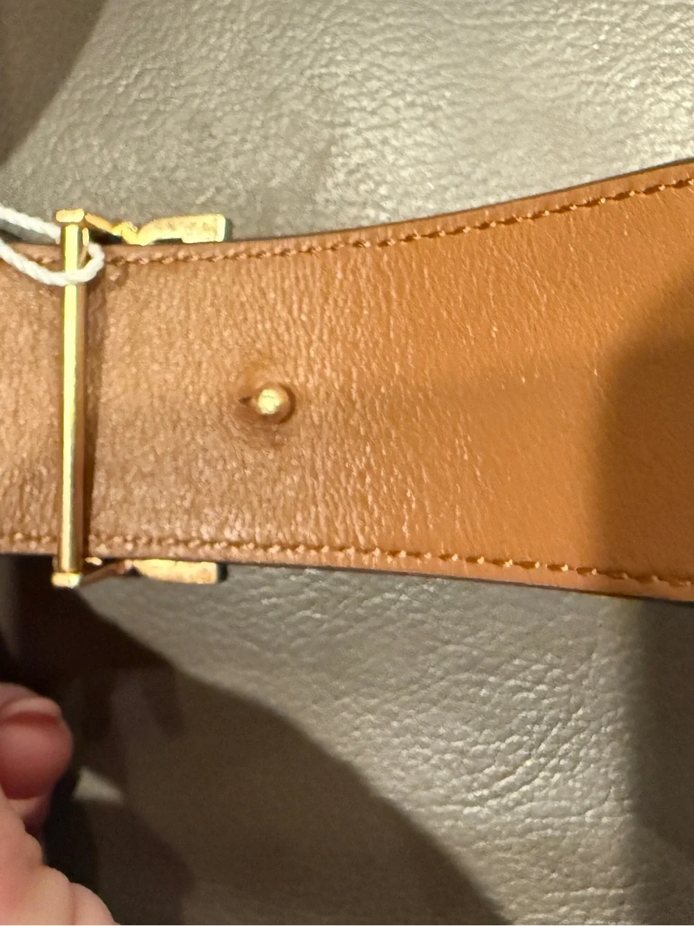 NWT Tory Burch Reversible Britten Leather Belt 1.5” XS Orange Citrine Moose Gold